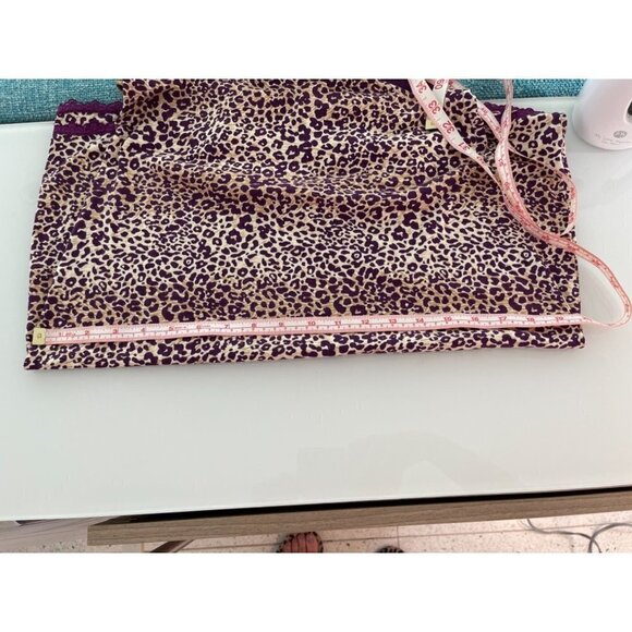 Intimately Free People Nightie Size Large L Womens Animal Print Lace Purple Gold - Picture 16 of 16